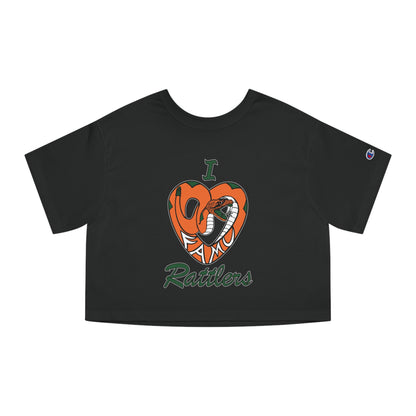 I LOVE FAMU RATTLERS Champion Women's Heritage Cropped T-Shirt