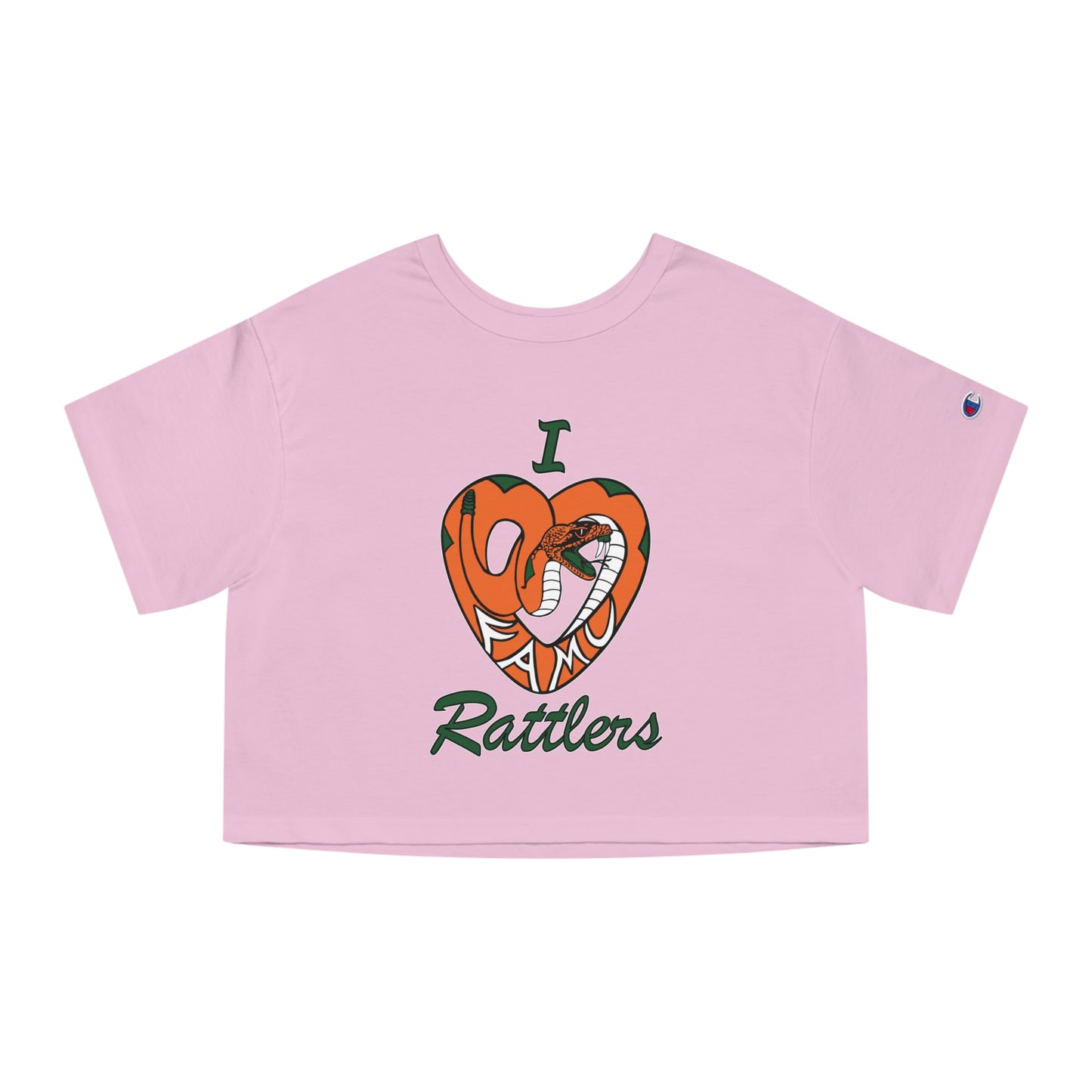 I LOVE FAMU RATTLERS Champion Women's Heritage Cropped T-Shirt