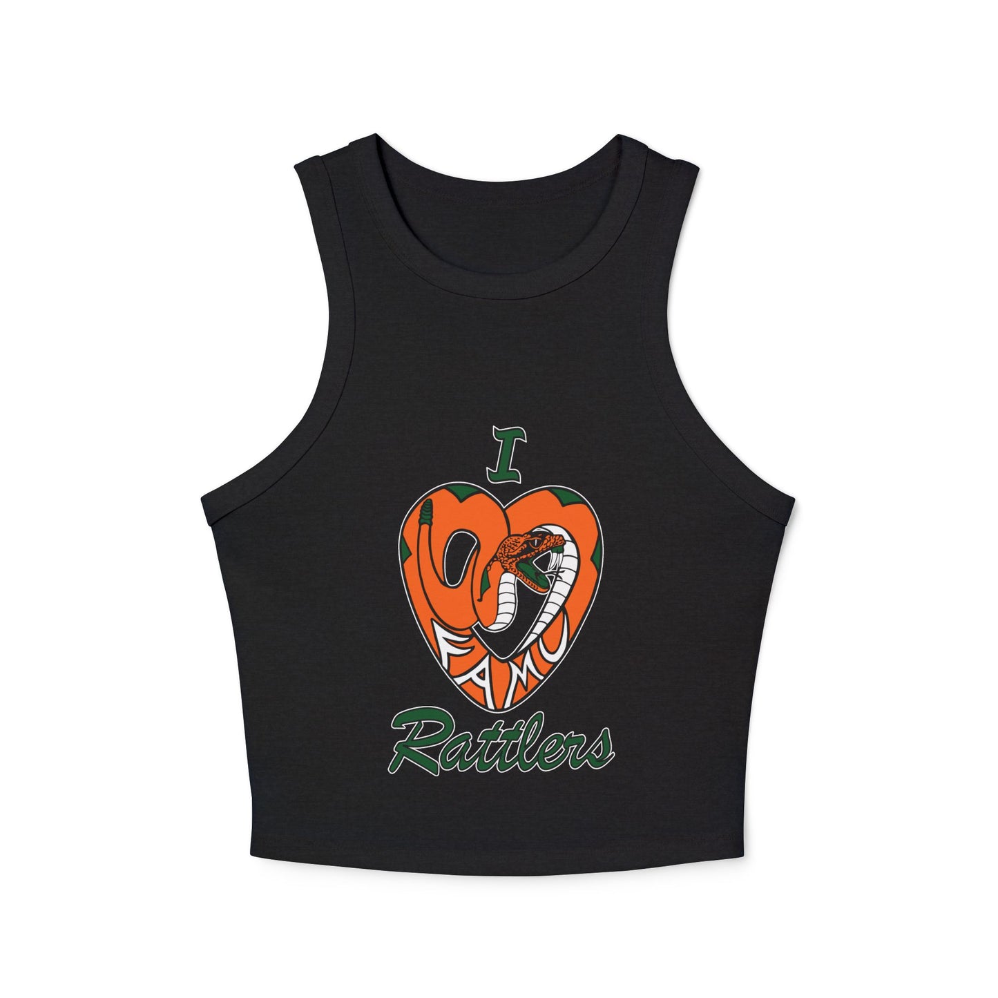 I LOVE FAMU RATTLERS Women's Micro Rib Racer Tank Top