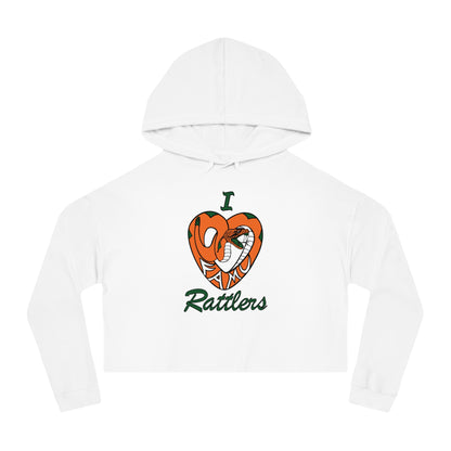 I LOVE FAMU RATTLERS Women’s Cropped Hooded Sweatshirt