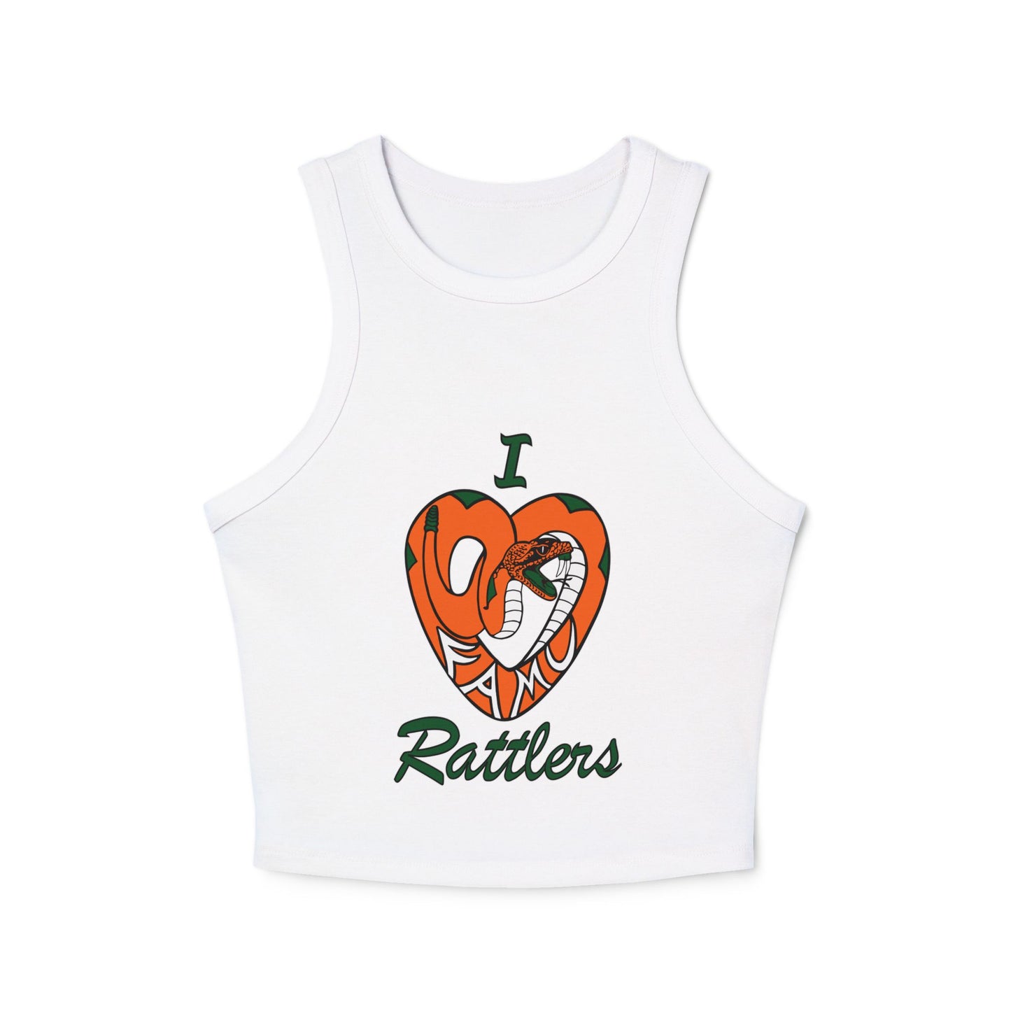 I LOVE FAMU RATTLERS Women's Micro Rib Racer Tank Top