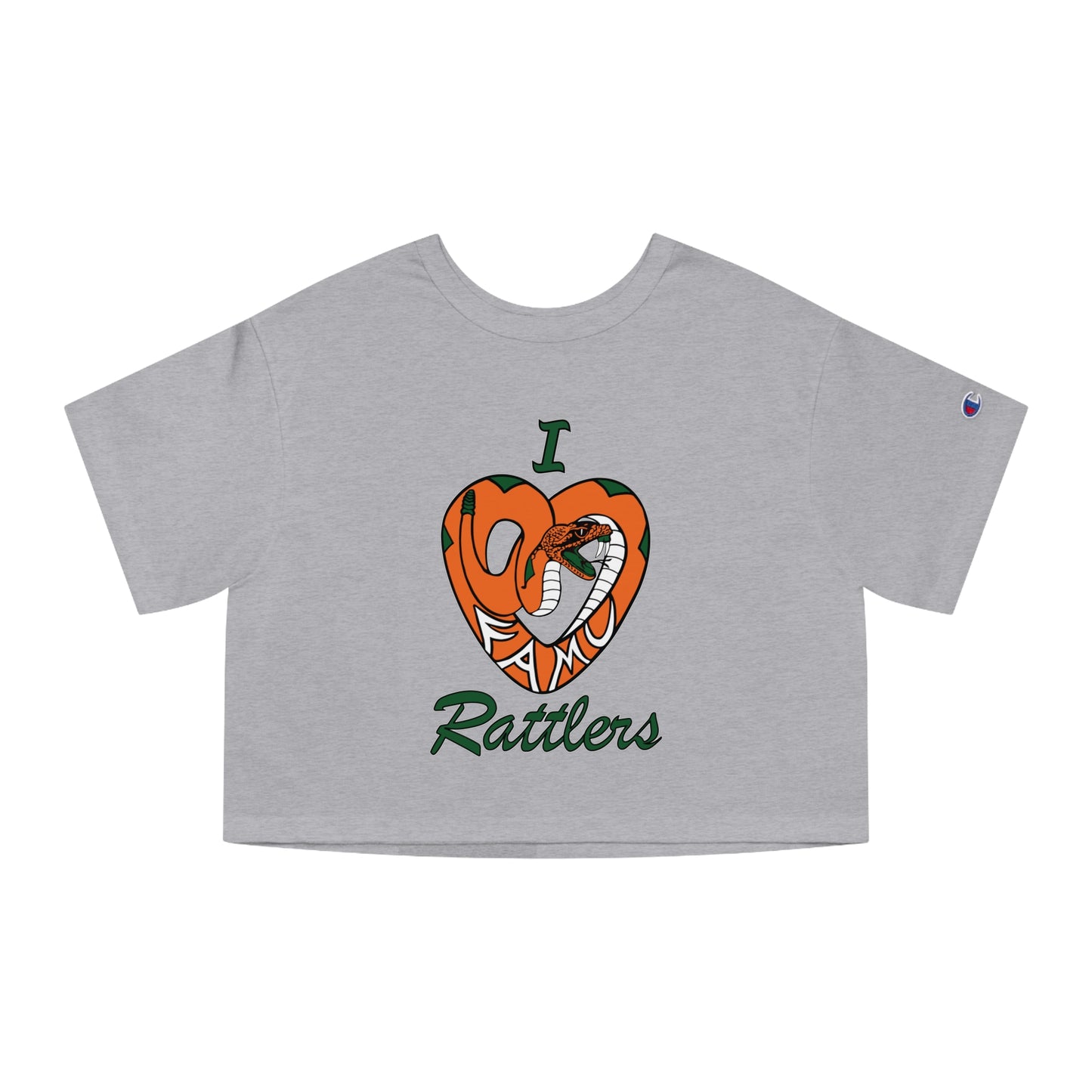 I LOVE FAMU RATTLERS Champion Women's Heritage Cropped T-Shirt