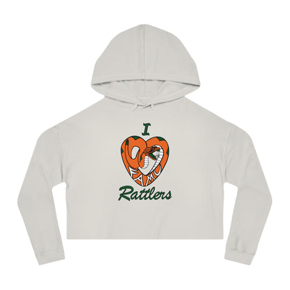 I LOVE FAMU RATTLERS Women’s Cropped Hooded Sweatshirt