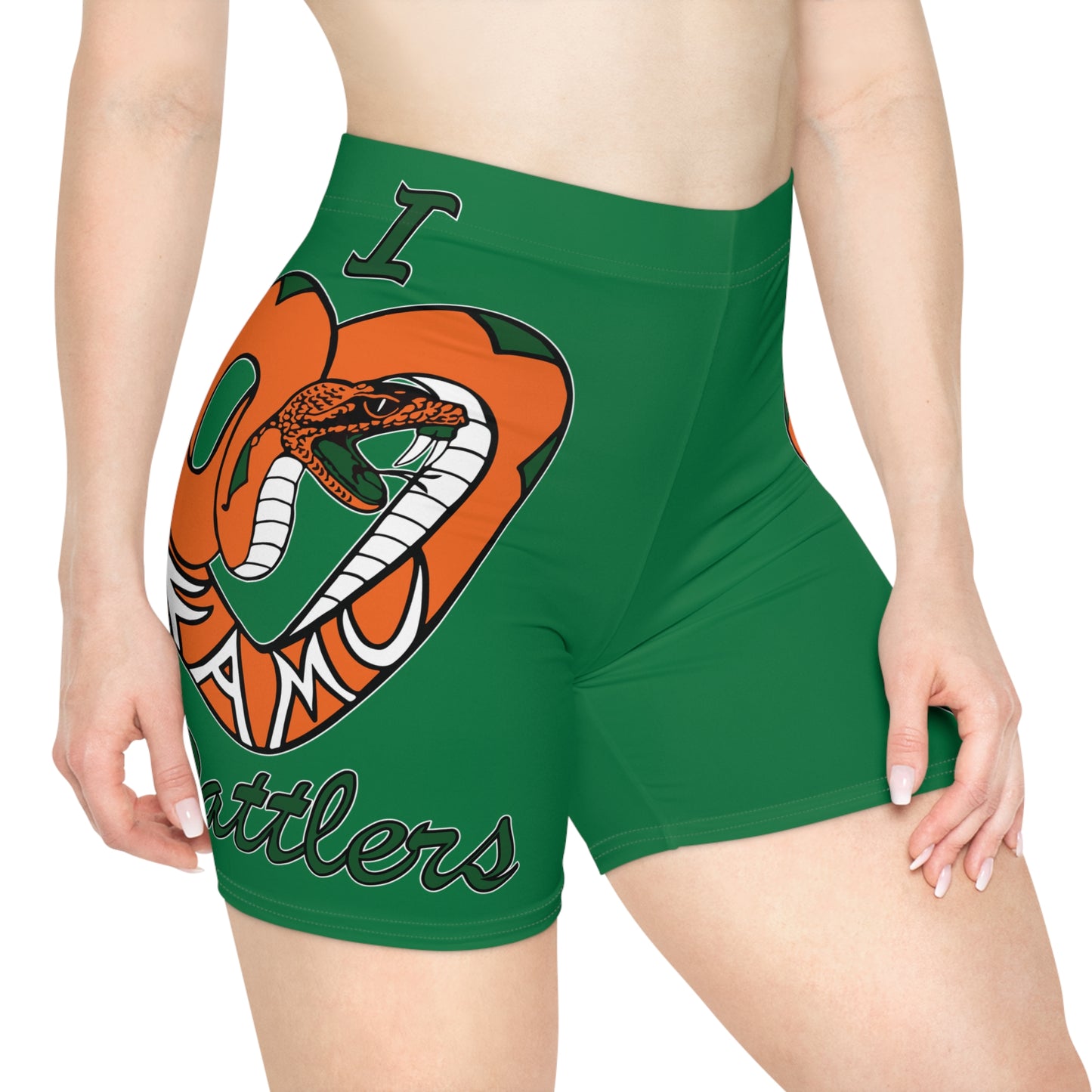 I LOVE FAMU RATTLERS Women's Biker Shorts