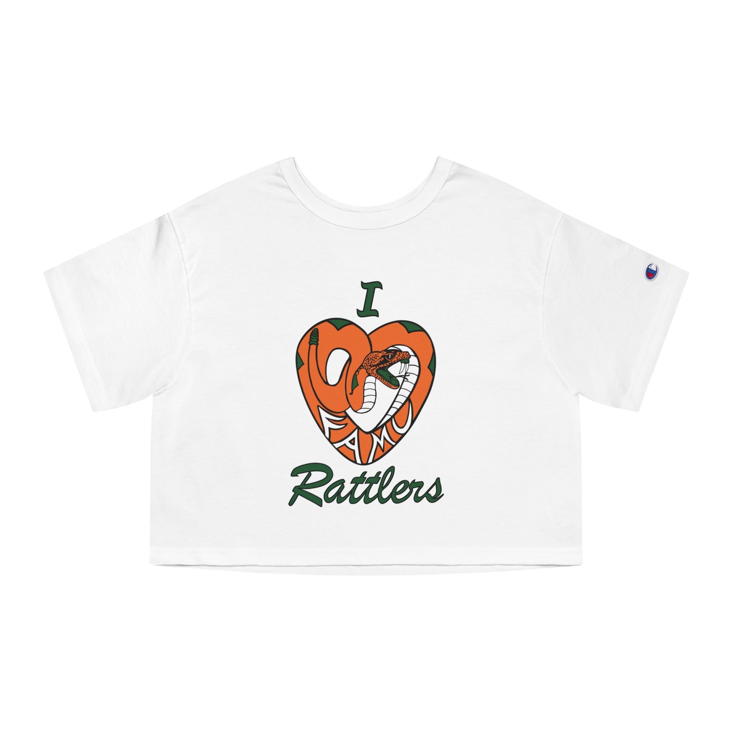 I LOVE FAMU RATTLERS Champion Women's Heritage Cropped T-Shirt