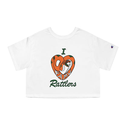 I LOVE FAMU RATTLERS Champion Women's Heritage Cropped T-Shirt